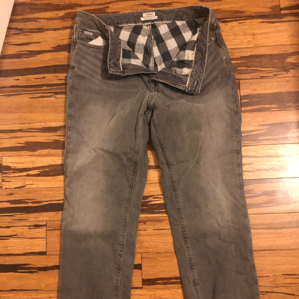 L.L. Bean flannel Black Denim jeans